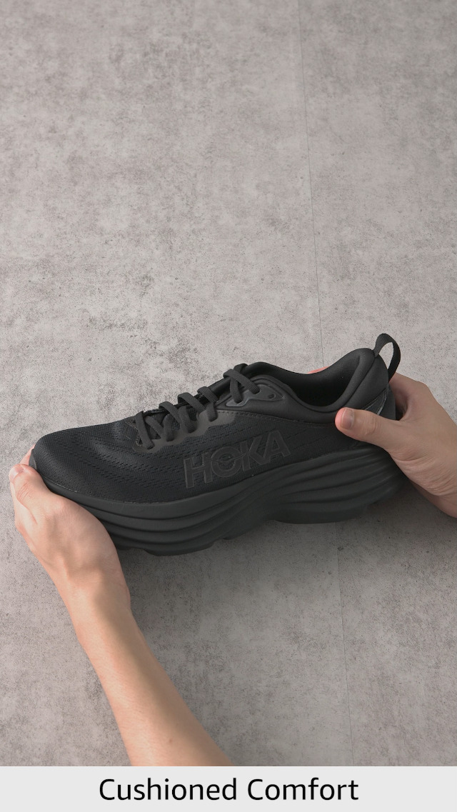 Amazon.com | Hoka Men's Bondi 8 Black/Black 8 Medium | Road Running
